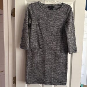 Tahari Gray Long Sleeve Dress